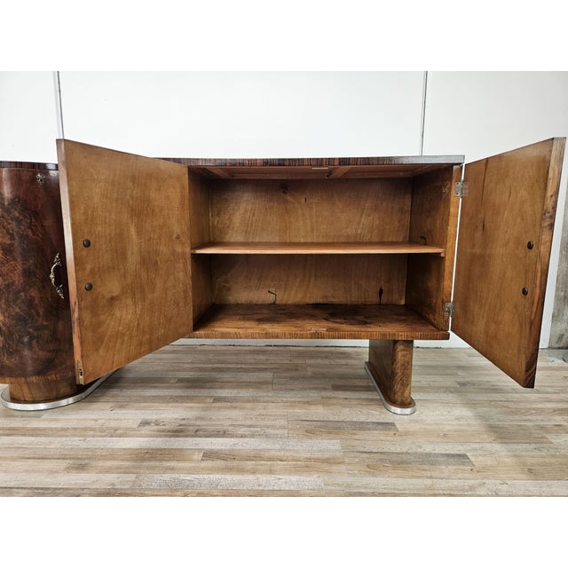 Art Deco Sideboard in Walnut and Briar with Aluminum Base, 1940 For Sale - Image 17 of 18
