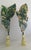 2020s Pair of Vintage Italian Tole Leaf Finials, Gold Leaf Emerald Green Brass Base For Sale - Image 5 of 7