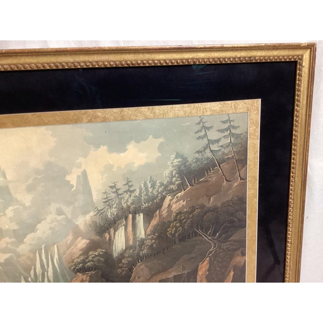 Antique Framed Print by Louis Bélanger View of the Source of the Arveiron Circa 1773 For Sale In New York - Image 6 of 8