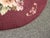 Burgundy Footstool - Vintage Victorian Style Burgundy Oval Floral Needlepoint Footstool For Sale - Image 8 of 15
