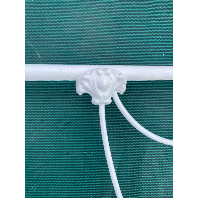 Antique Victorian Cast Iron White Headboard & Footboard For Sale - Image 6 of 10