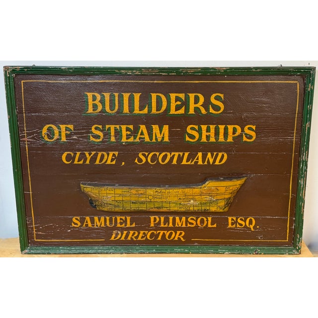 Victorian Victorian Clyde Shipbuilders Trade Sign with Annotated Steamship Hull Model For Sale - Image 3 of 17
