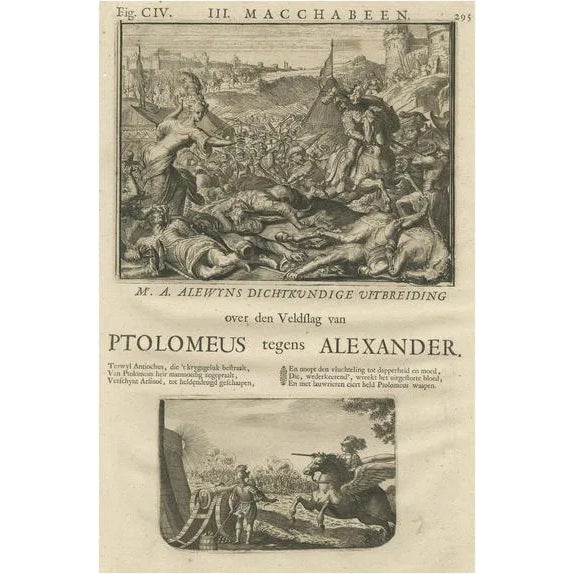 Lindenberg, Part of a Poem of the Battle of Ptolemy Against Alexander the Great, 1721, Print For Sale