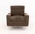 Mid-Century Modern Dark Brown Chenille Upholstered Easy Chair, on stainless steel tubular legs. 29.5" H x 30" W x 29.5" D;...