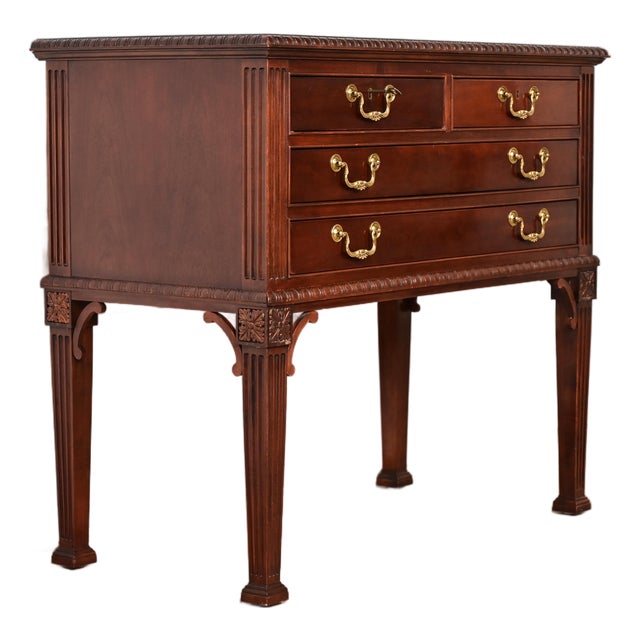 Councill Furniture Georgian Carved Mahogany Buffet Server or Console Table For Sale
