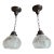 Pair of Prismatic and Ribbed Holophane Glass Pendants Circa 1920’s For Sale