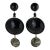 Angela Caputi Black and Gray Floral Clip Earrings For Sale