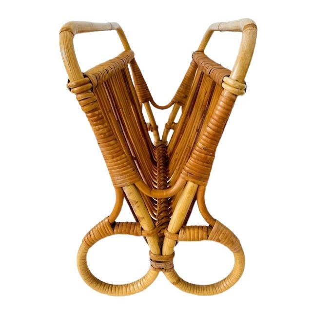 Mid-Century Modern Vintage Rattan Literature Tray from Rohé Noordwolde, 1950s For Sale - Image 3 of 7