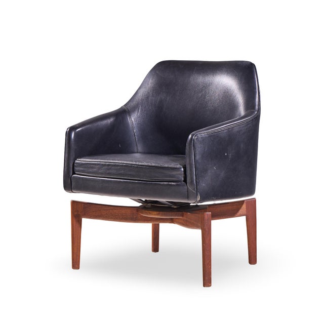 Jens Risom Mid Century Walnut Swivel Chairs - Pair For Sale In Chicago - Image 6 of 12