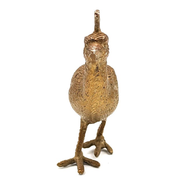 Mid Century Italian Cast Metal Peacock Menu Holder Statuette Figurine For Sale In San Diego - Image 6 of 12