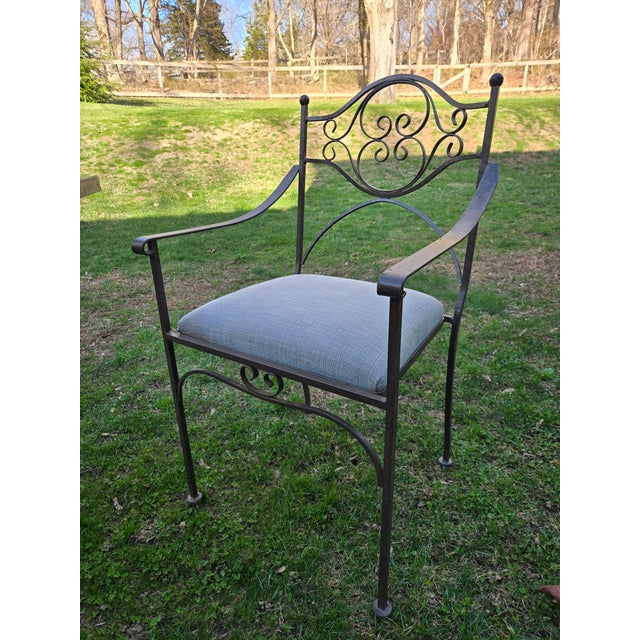 French Wrought Iron Dining Set, 5 Pieces For Sale - Image 3 of 6