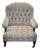 Buttoned Lounge Chair in Ticking Fabric from Howard & Sons For Sale