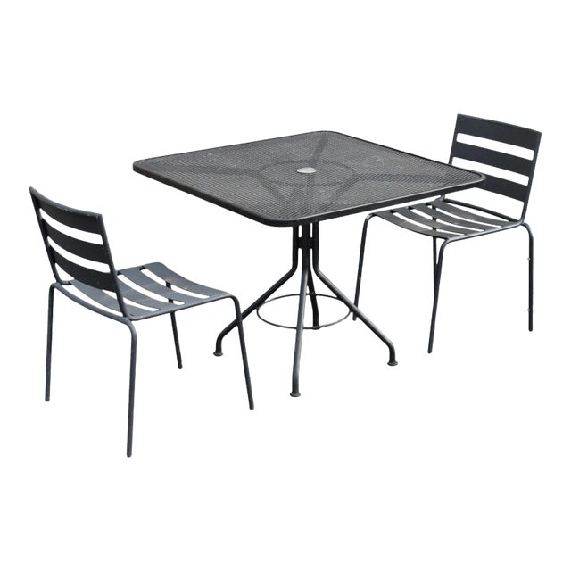 Early 21st Century 'Metro' Wrought Iron Outdoor Dining Set - 3 Pieces For Sale