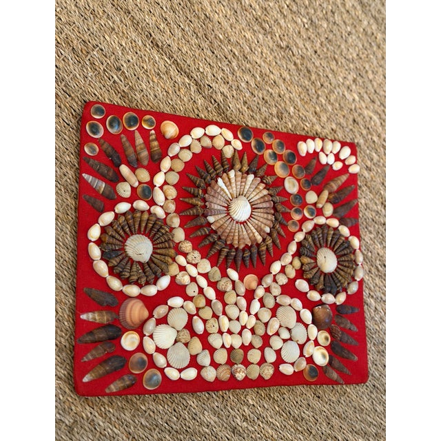 Coastal Antique Sailor’s Valentine Shell Panel For Sale - Image 3 of 12