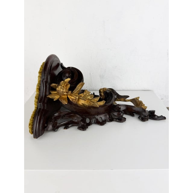 Antique Victorian Rococo Hand-Carved Wooden Wall Shelf with Gilt Accents For Sale - Image 12 of 16