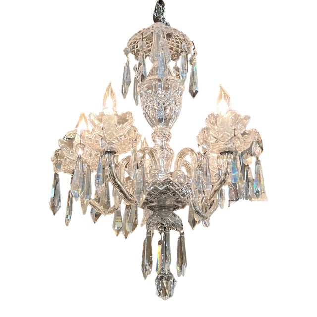 Early 20th Century Waterford 5 Arm Chandelier For Sale