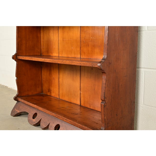 Antique Victorian Carved Oak Open Bookcase, Circa 1900 For Sale - Image 9 of 13