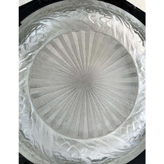 French Art Deco Wrought Iron, Glass Chandelier, Muller Freres Attributed, C1930 For Sale - Image 10 of 13