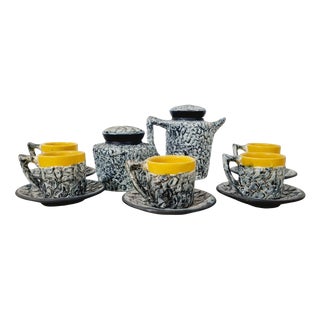 Mid-Century Ceramic Coffee Service, 1960s, Set of 7 For Sale