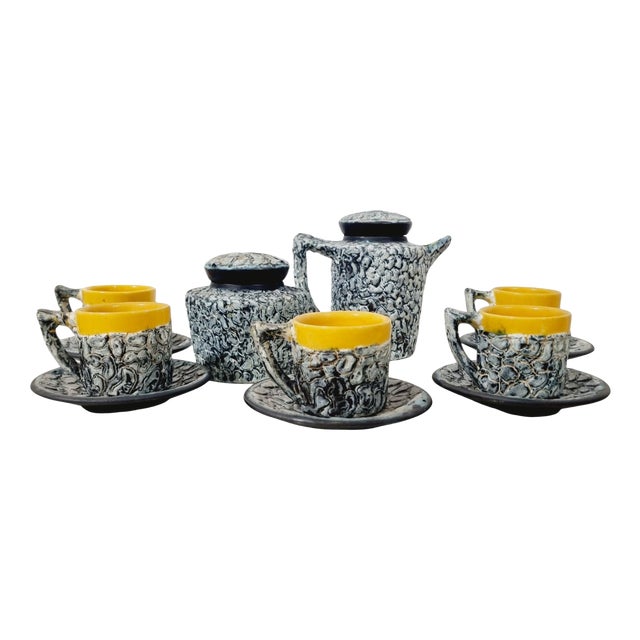 Mid-Century Ceramic Coffee Service, 1960s, Set of 7 For Sale