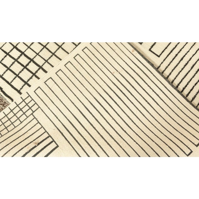 Off-white Contemporary Art Deco Style Beige, Black, Gray Rug by Doris Leslie Blau For Sale - Image 8 of 8