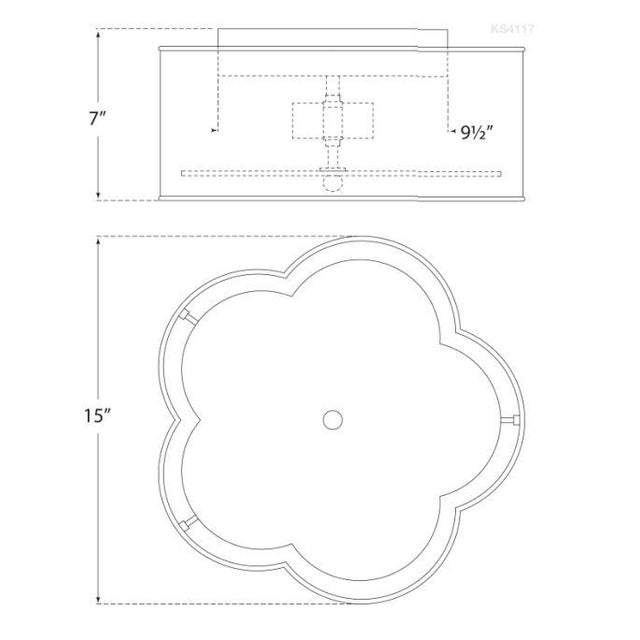 Transitional Kate Spade New York for Visual Comfort Signature Bryce Medium Flush Mount in Burnished Silver Leaf & White with Frosted Acrylic Diffuser For Sale - Image 3 of 3