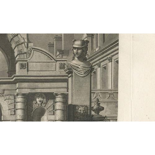 Black Louis-Pierre Baltard, Antique Fontainebleau Porte Dauphine View, 1803, Print For Sale - Image 8 of 9