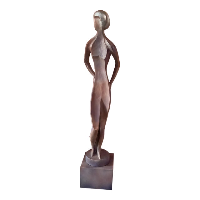 1980s Postmodern Pink Purple Woman Sculpture by Austin Productions For Sale