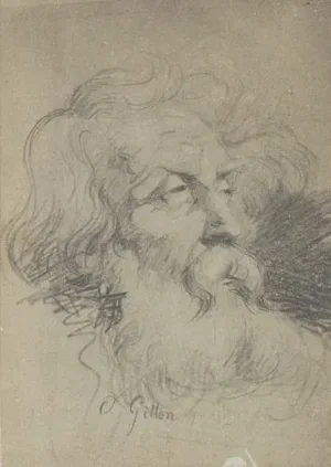 Old Man's Head, Pencil Drawing on Paper
