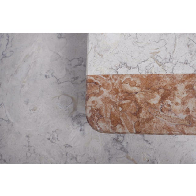 Cream Postmodern Marble Nesting Tables, 1980s, Set of 3 For Sale - Image 8 of 18