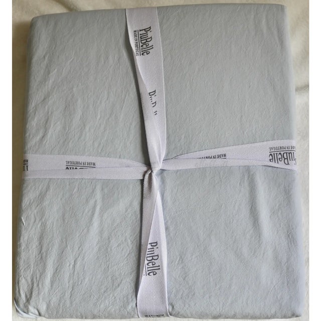 Piu Belle King Duvet 3 Piece Set in Light Duck Egg Blue Cotton Made in Portugal - Brand New in Factory Wrap