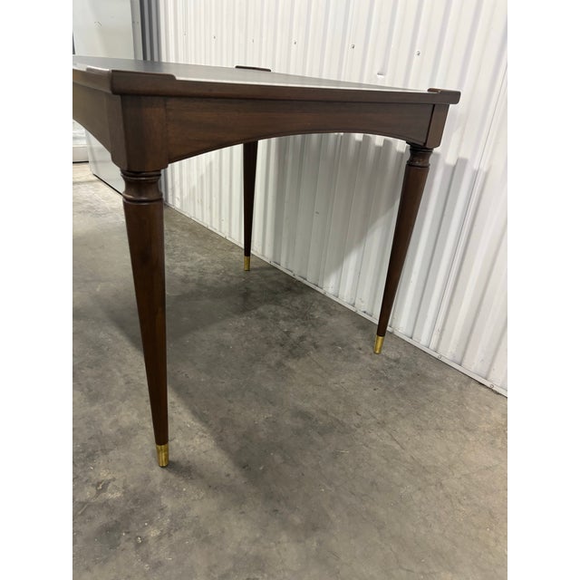 Vintage Leather Top Game & Card Dining Table by Fine Arts Furniture Co. For Sale In Chicago - Image 6 of 10