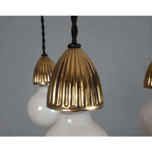 Gold Antique Art Nouveau Ceiling Lamp, 1900 For Sale - Image 8 of 10