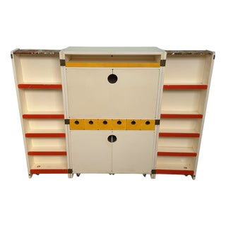 Vintage Italian Handcrafted Folding Bar Cabinet, 1960s For Sale