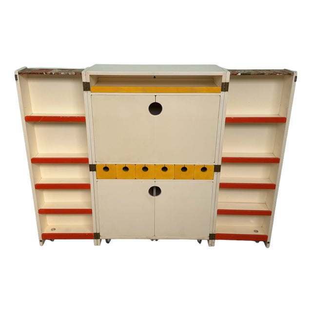 Vintage Italian Handcrafted Folding Bar Cabinet, 1960s For Sale