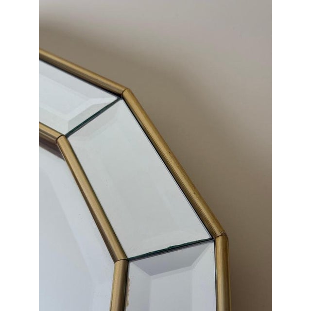 Italian Giltwood and Faceted Glass Wall Mirror, 1980s For Sale - Image 4 of 12