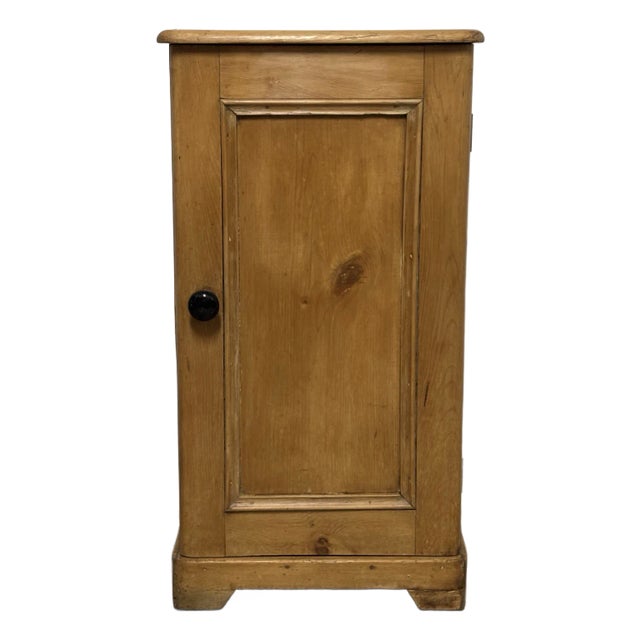 Antique English Pine Pot Cupboard Nightstand For Sale