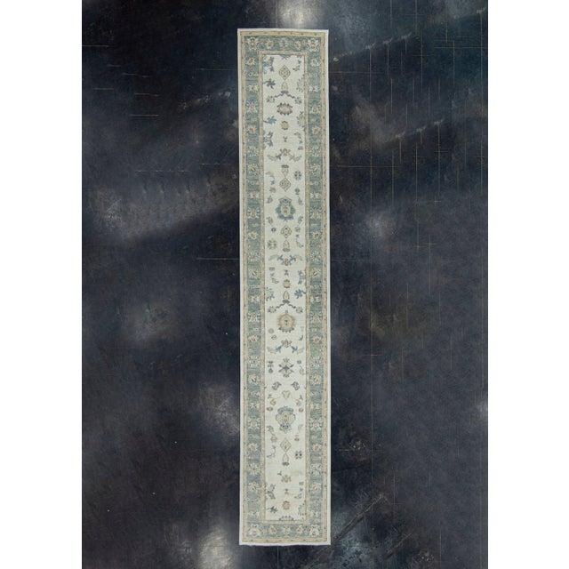 Gray Turkish Oushak Runner Rug 2'10" x 16'3" #17907 For Sale - Image 8 of 8