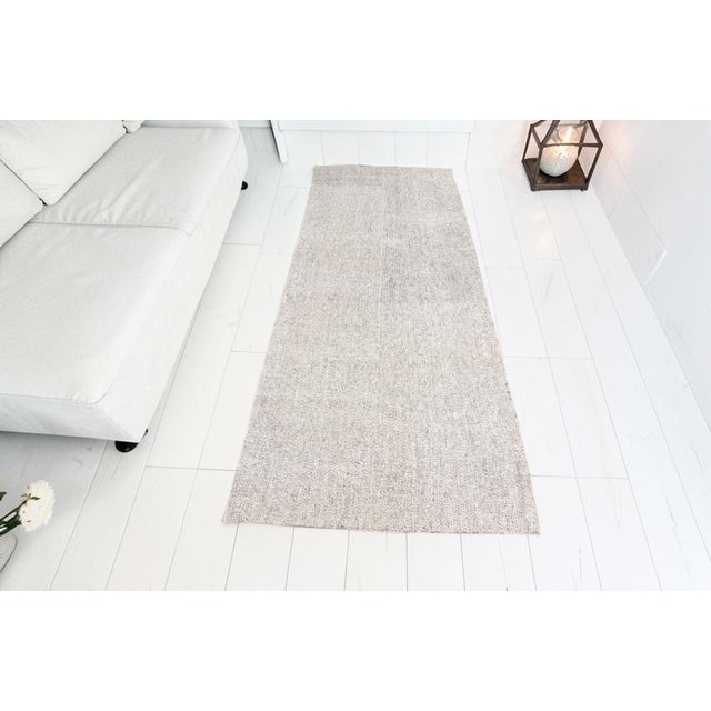 Oushak Vintage Grey Kilim Runner For Sale - Image 10 of 11
