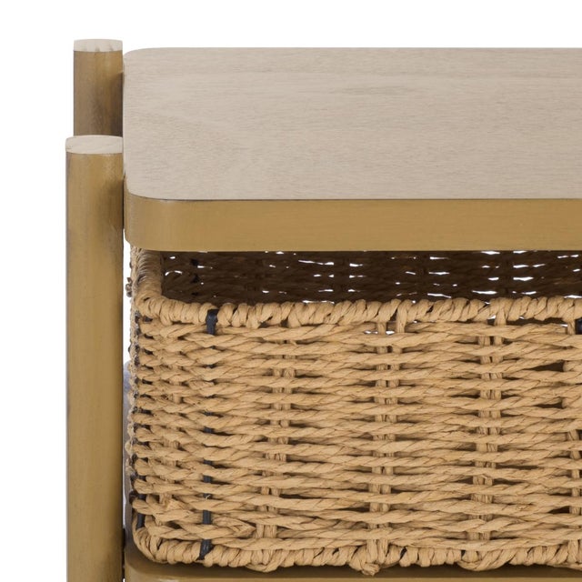 Contemporary Rozalyn 2 Drawer Accent Table in Desert Brown For Sale - Image 3 of 9