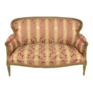 Antique Italian or French Hand Painted Love Seat For Sale