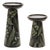 Ceramic Botanical Print Candle Holders (Set of 2) For Sale