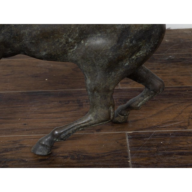 Small Vintage Bronze Horse Sculpture with Dark Patina For Sale - Image 10 of 11