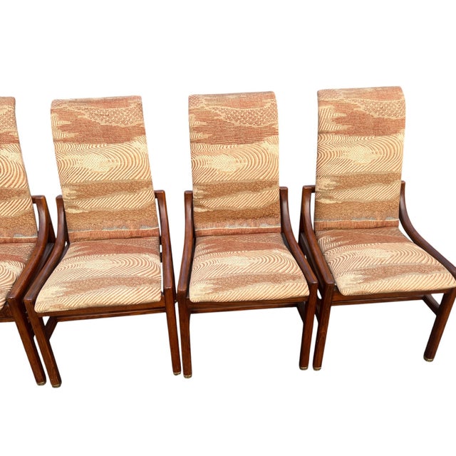Campaign Henredon Campaign Scene 1 Oak Dining Chairs Set 6 For Sale - Image 3 of 18