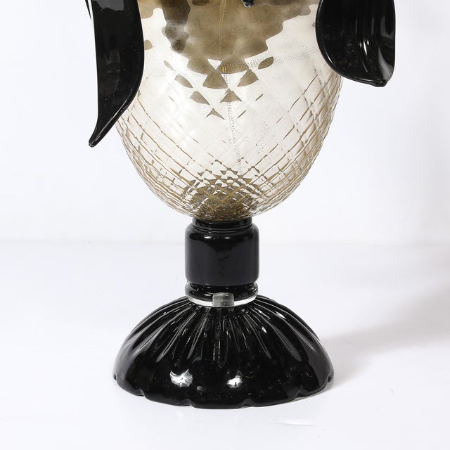 Mid-Century Expansive Leaf Form Handblown Murano Glass & 24kt Gold Fleck Uplight For Sale - Image 9 of 18