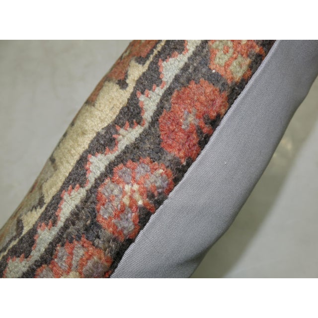 Contemporary Turkish Border Rug Pillow For Sale - Image 3 of 5