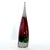 A beautifully executed signed studio art glass sculpture featuring an elegant teardrop silhouette with a suspended red and...