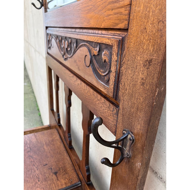 Wood English Mahogany Hall Stand, 1890s For Sale - Image 7 of 14