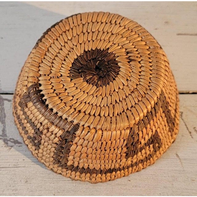 Early 20th Century Early 20th Century Geometric Hand Woven Indian Basket For Sale - Image 5 of 5