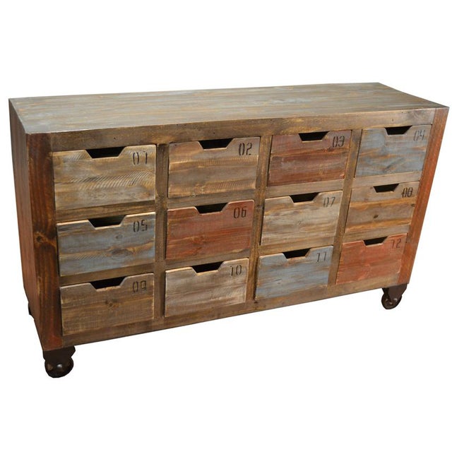Wood Bayshore 12 Drawer Countdown Console / Dresser 60"- Multi Color For Sale - Image 7 of 10